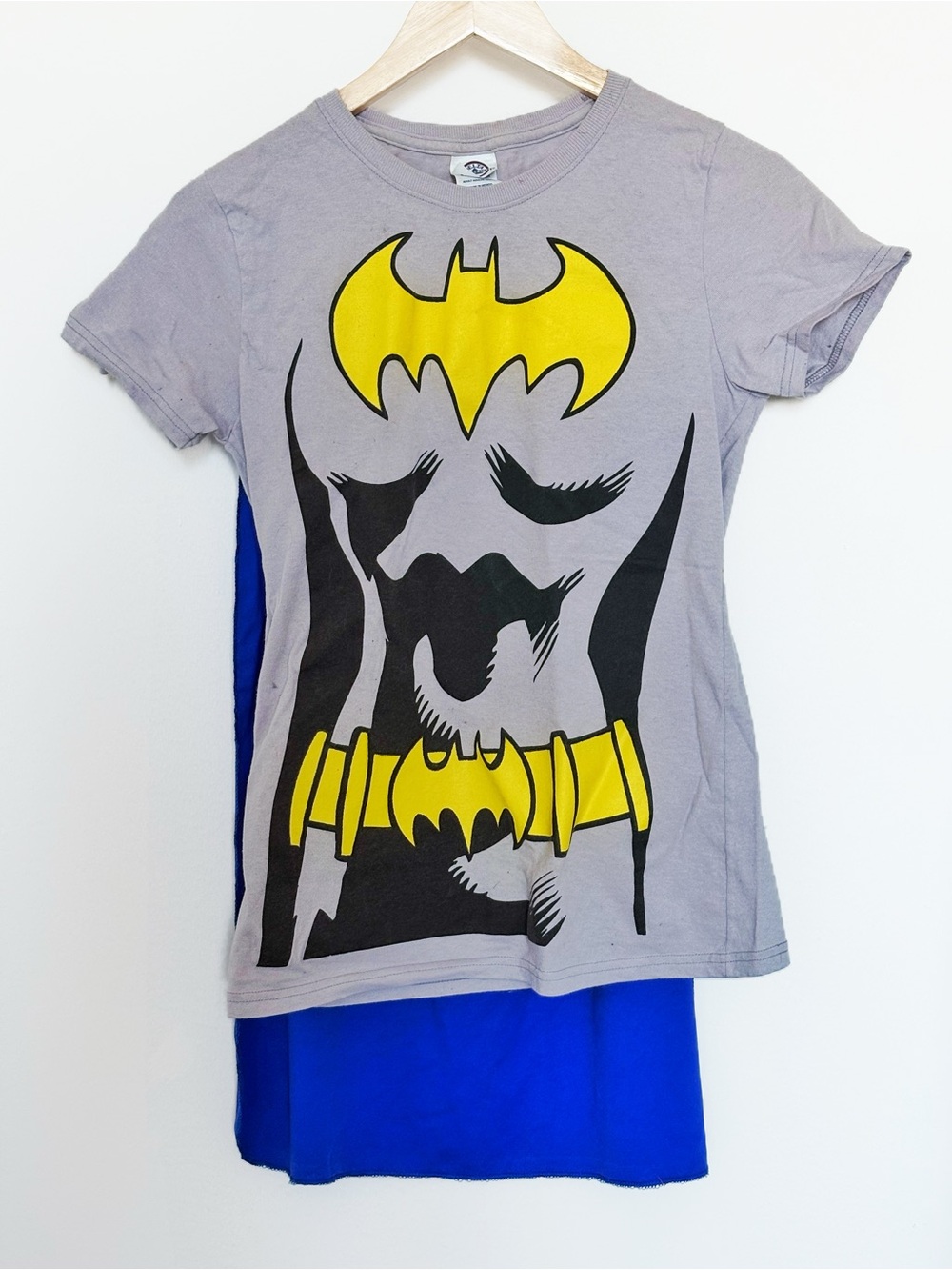 DC Comics Batgirl Costume T-Shirt Cape & Gold Gauntlets Set - Women’s Small
